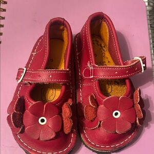 Red Floral Kids Shoes